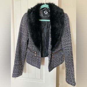 G by Guess Fur Trim Blazer